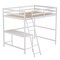 Emma and Oliver Ridley Twin Wood Loft Bed Frame with Protective Guardrails and Integrated Desk and Ladder for Use with Any 6-8" Thick Mattress